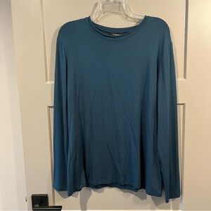 NWT Lafayette 148 XXL Mallard Blue Long Sleeve T-shirt Super Soft MT963R-J938